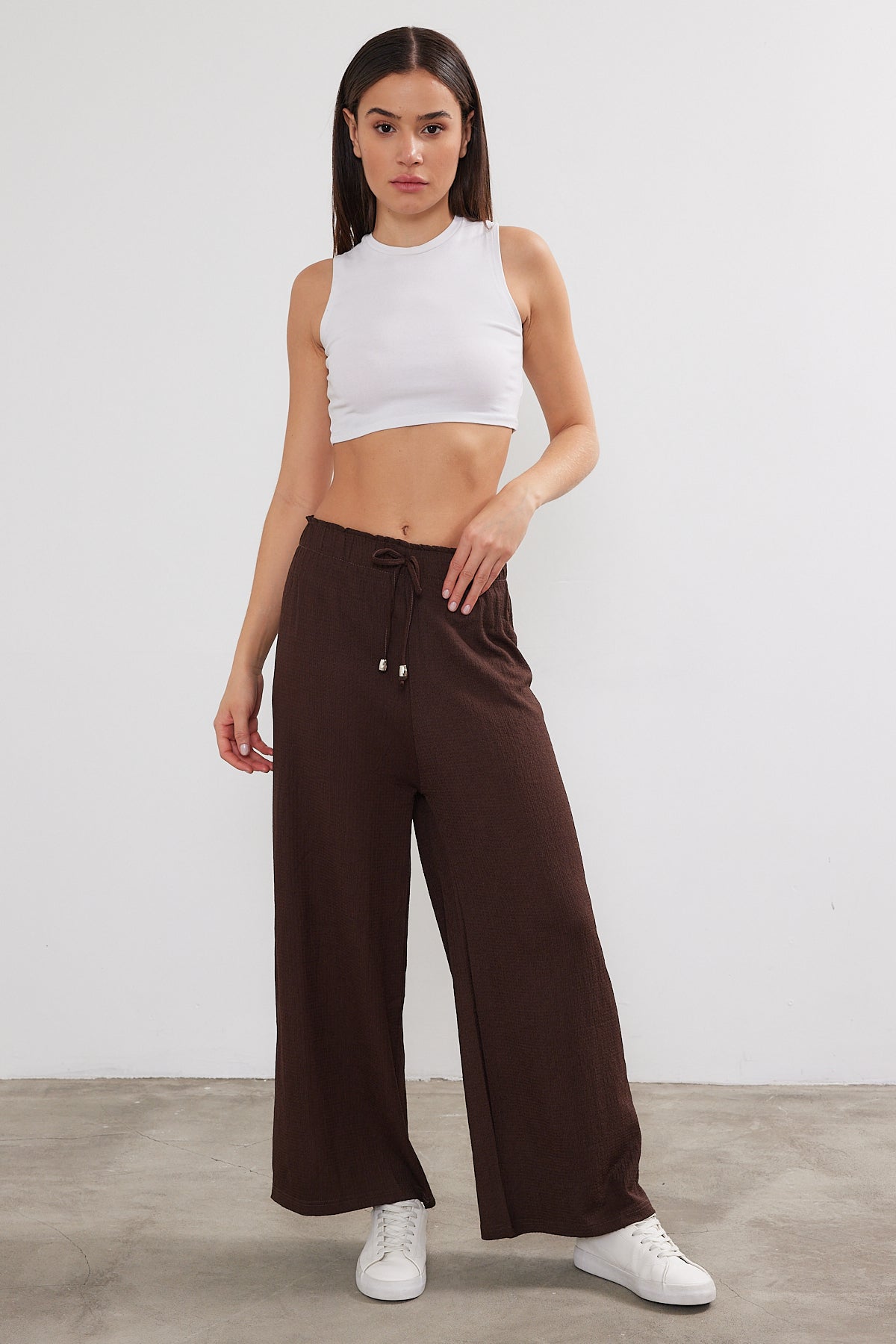 Solid Color Palazzo Pant Crepe