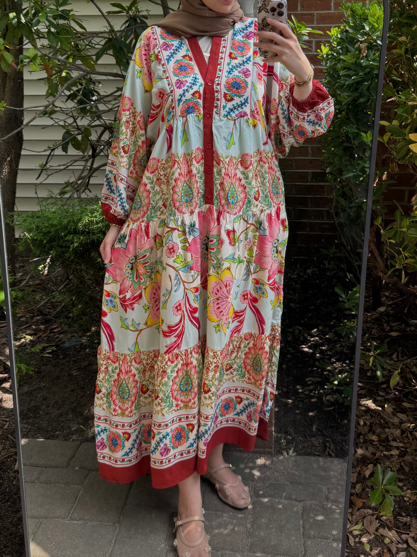Pattern No:18 Brick Red Garden
