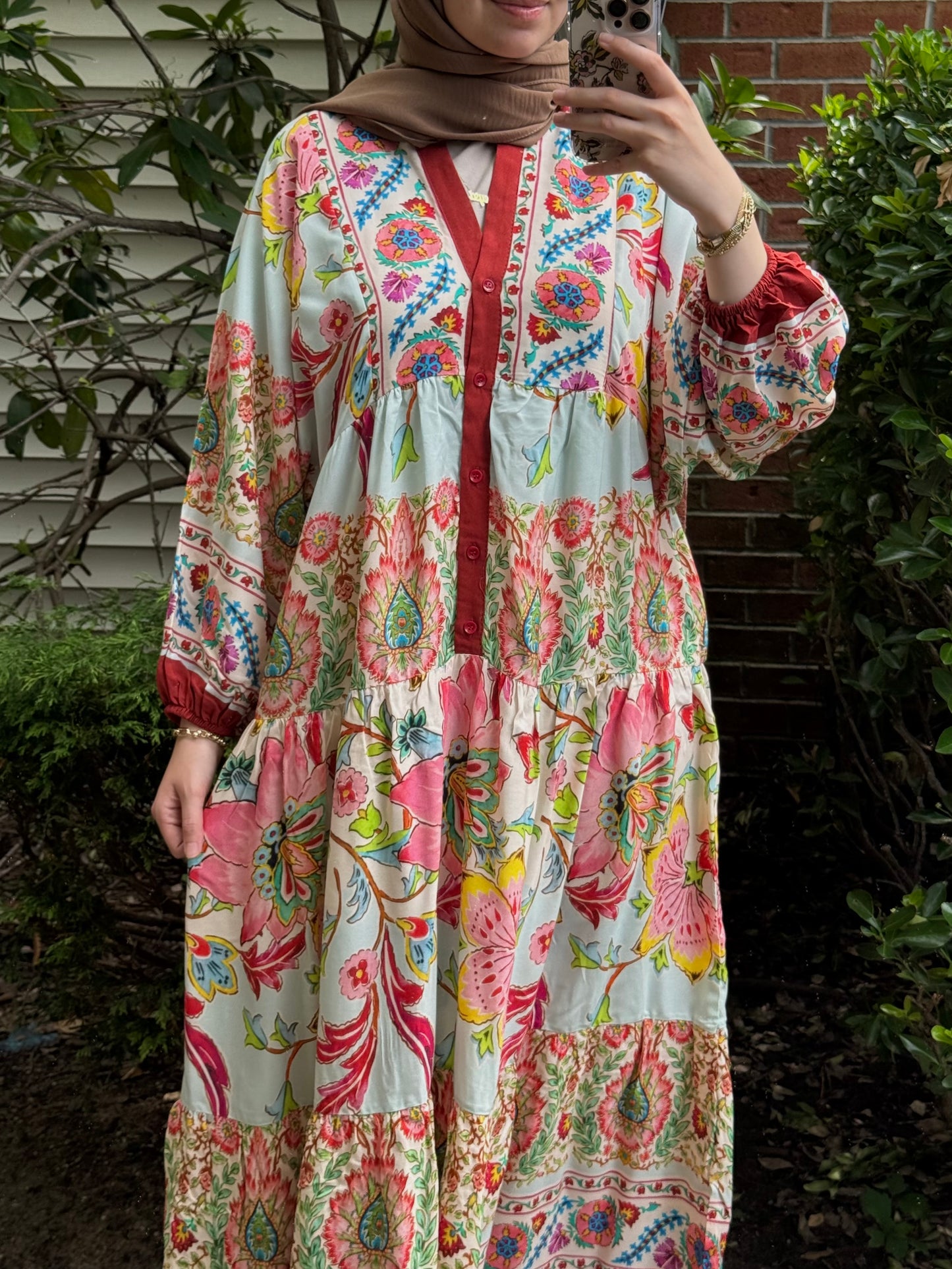 Pattern No:18 Brick Red Garden