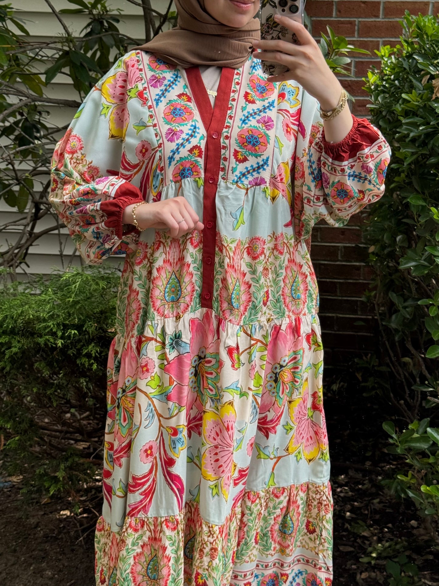 Pattern No:18 Brick Red Garden