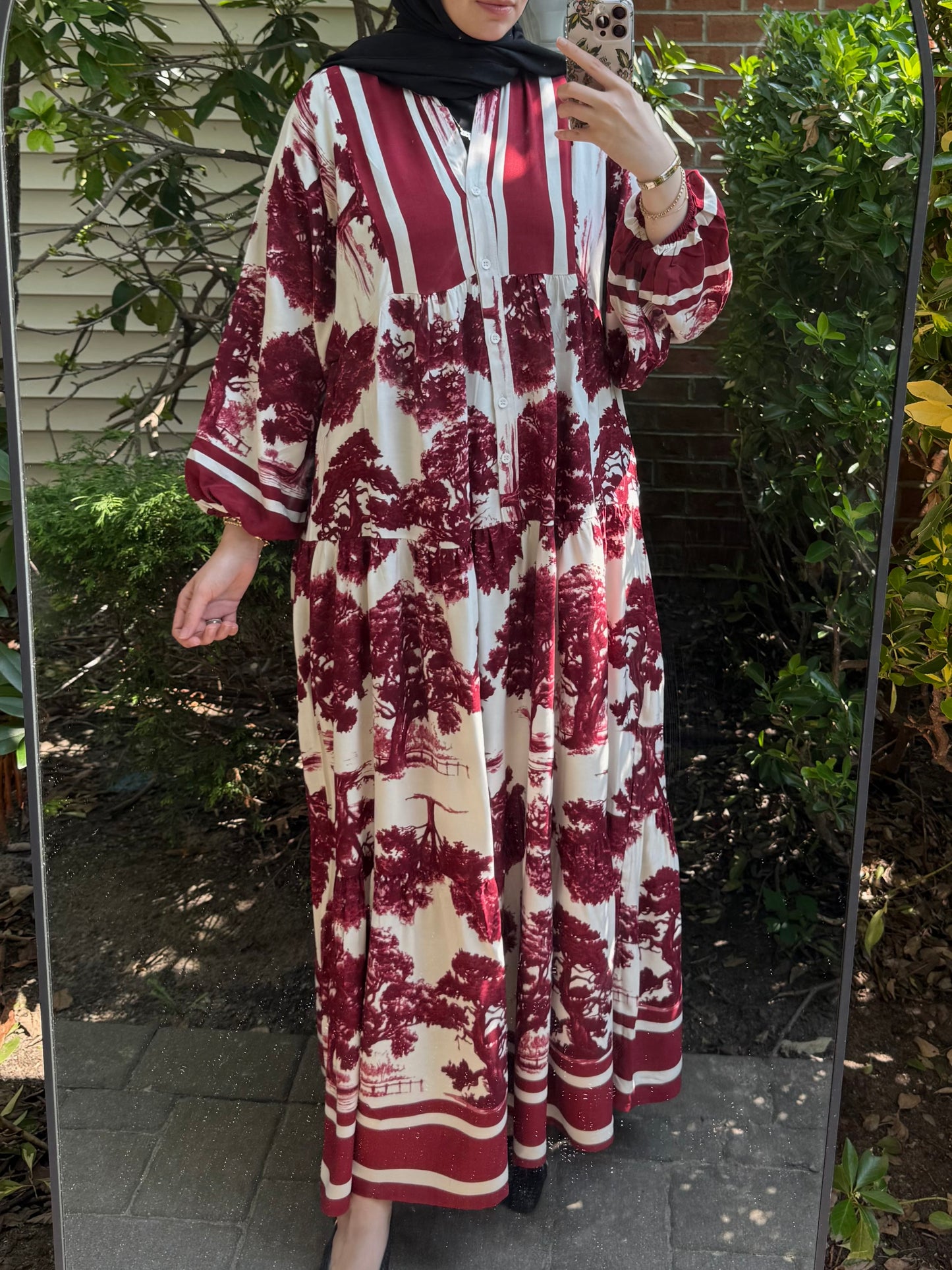 Pattern No:23 Burgundy Toile Elegance