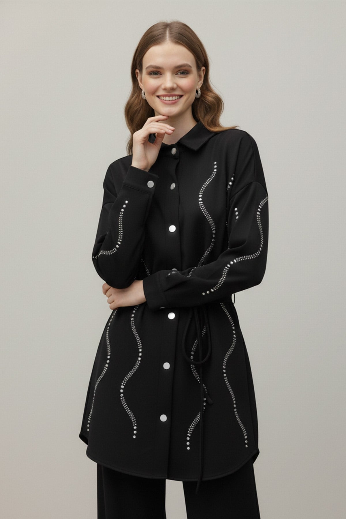 Women's Stone Detail Scuba Shirt