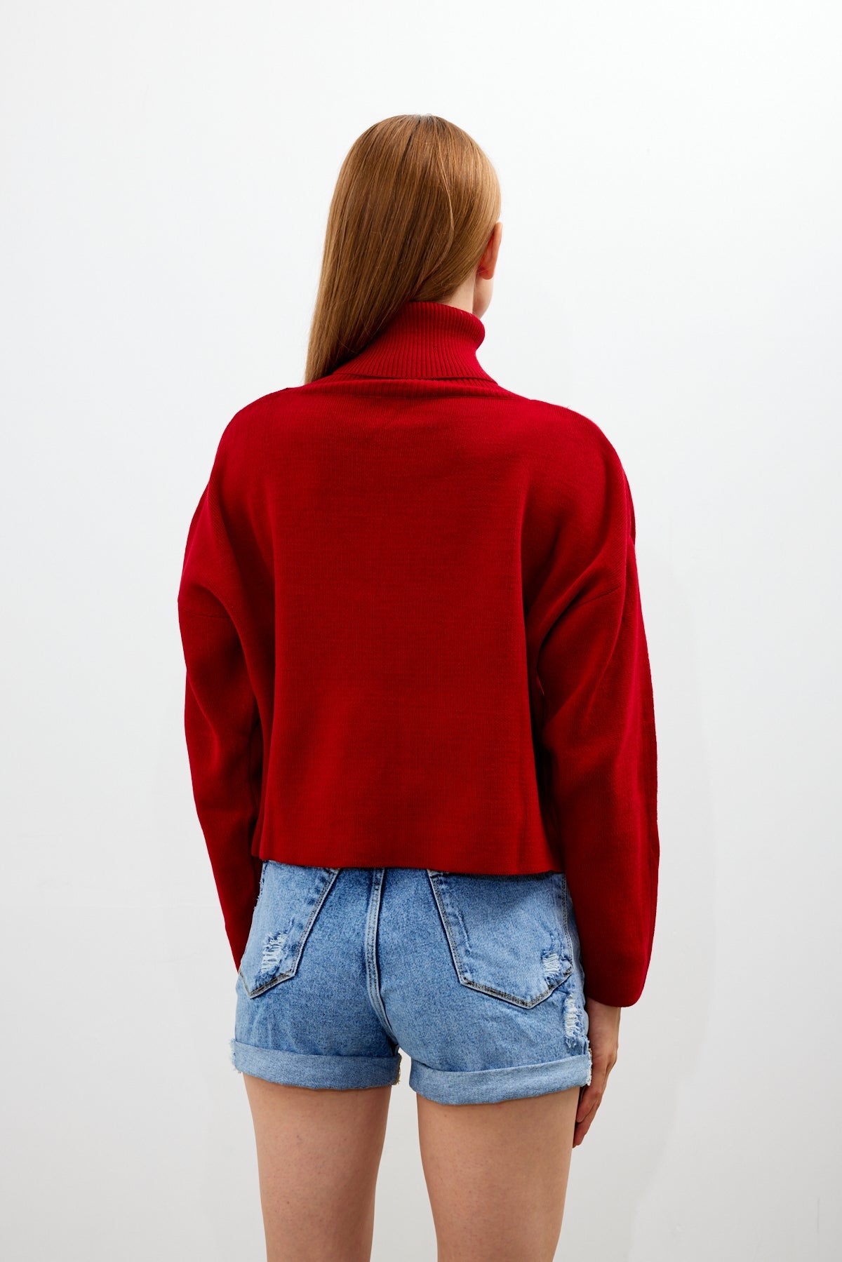 Oversized Solid Color Turtleneck Sweater - SKU: 1079