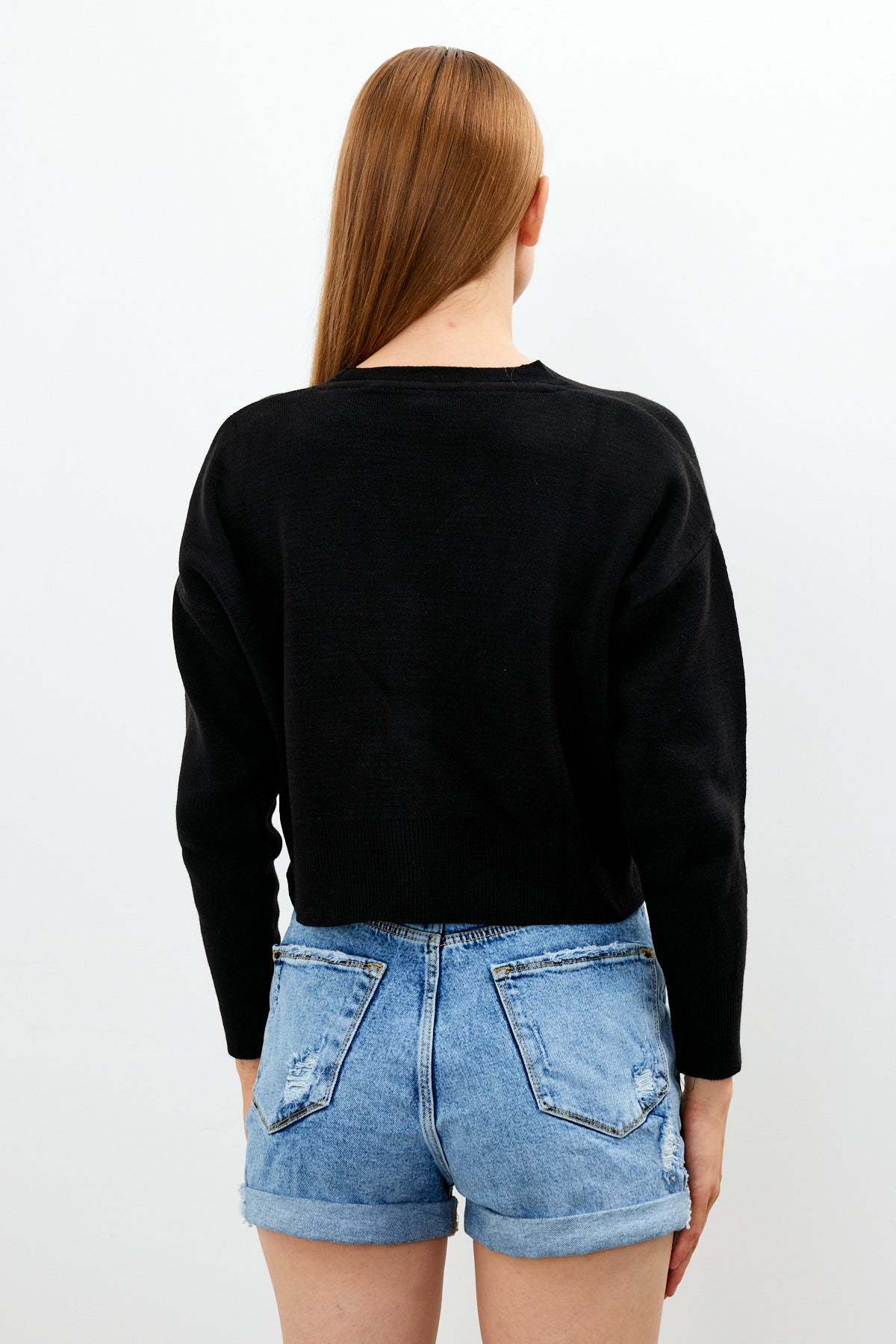 Cropped Solid Color Cardigan 3 Button - SKU: 1135