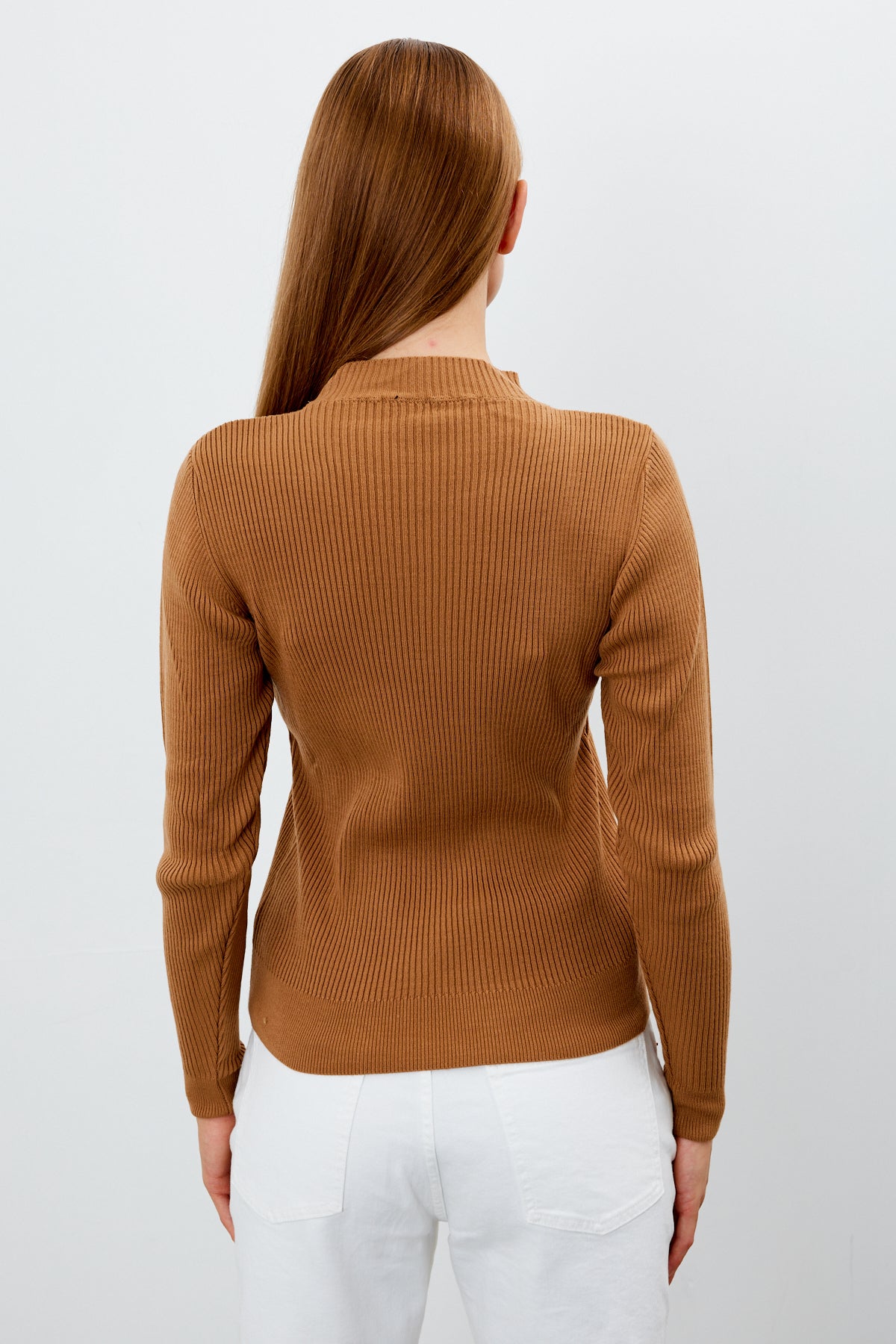 Crewneck Knit Sweater Knit Top Solid Color - SKU: 1287