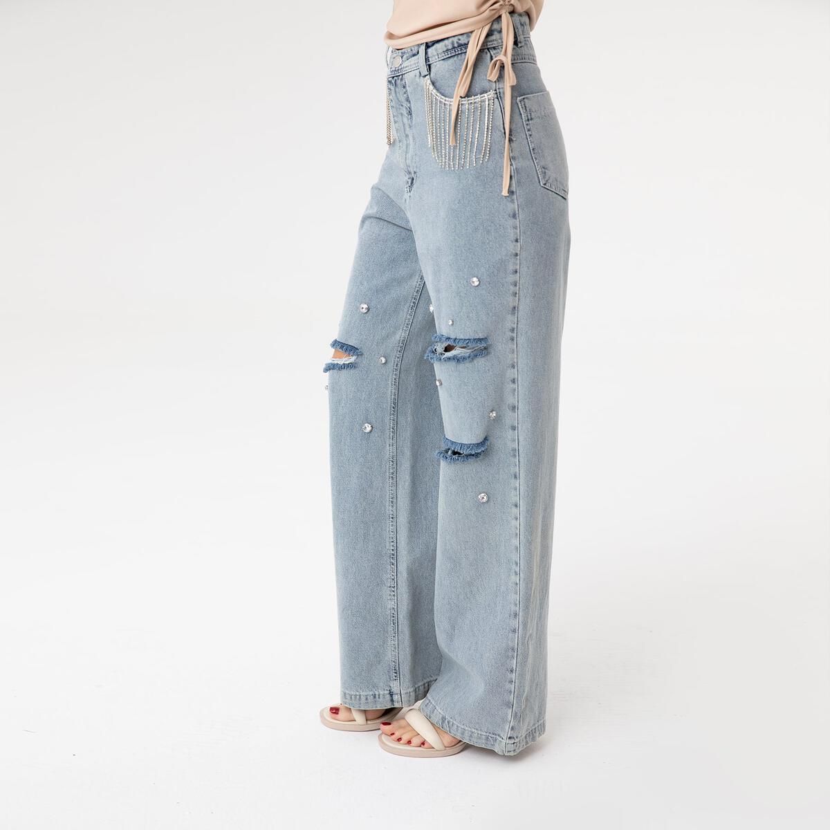 Ripped Palazzo Jeans 31055