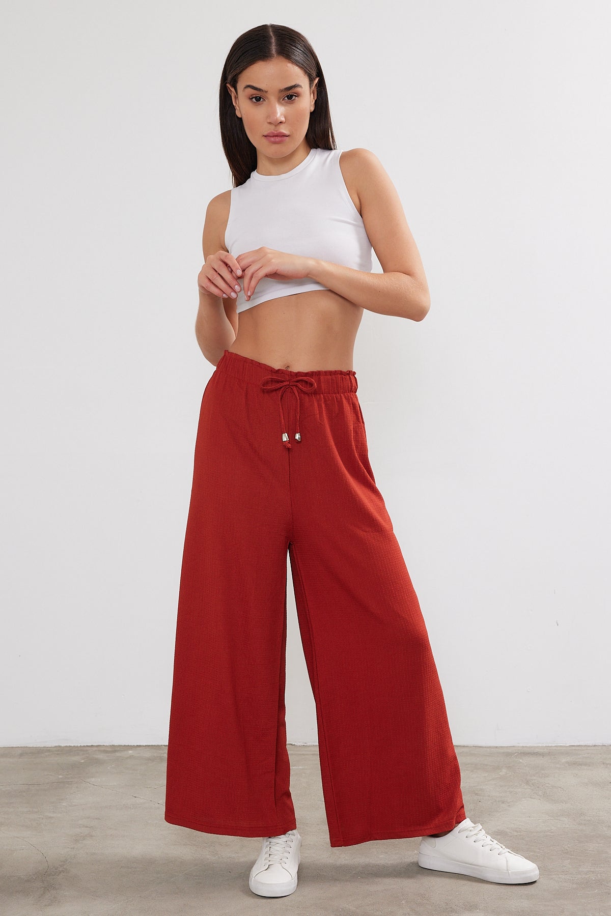 Solid Color Palazzo Pant Crepe