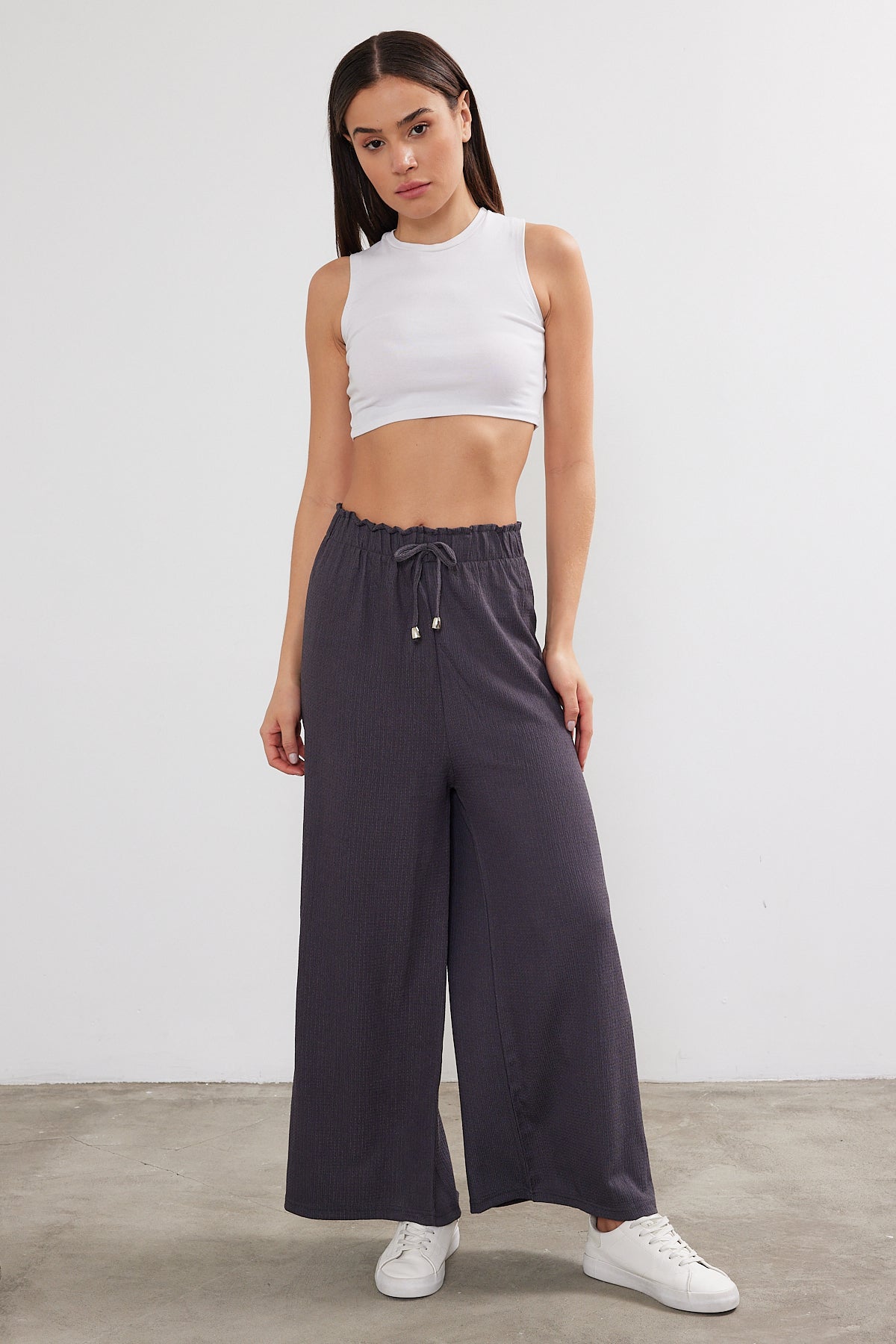 Solid Color Palazzo Pant Crepe