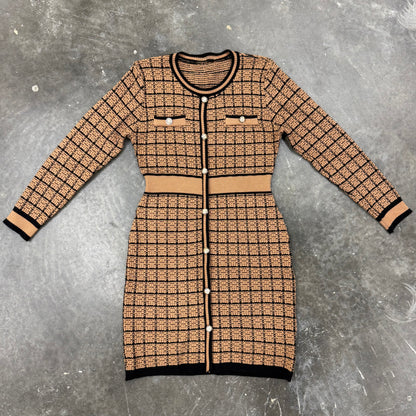 Knit Dress Long Sleeve V5859