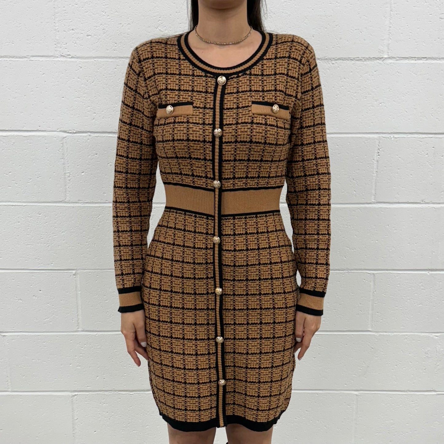 Knit Dress Long Sleeve V5859