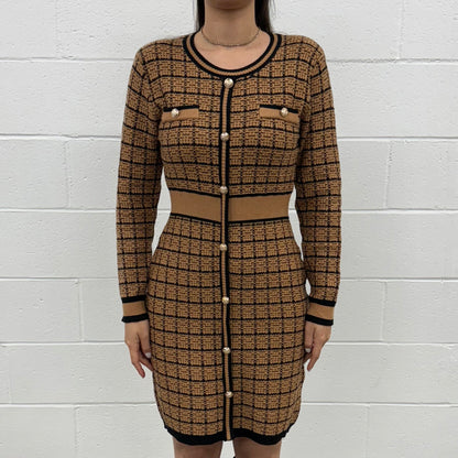 Knit Dress Long Sleeve V5859