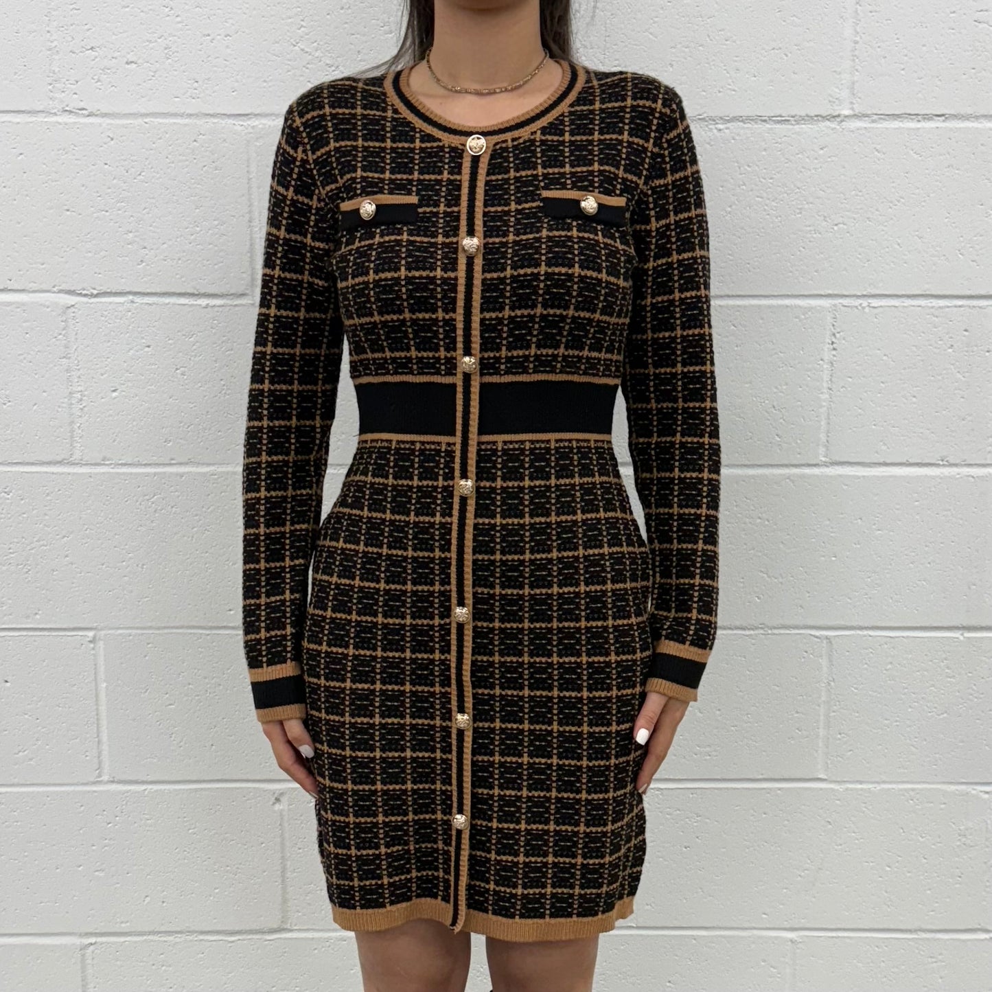 Knit Dress Long Sleeve V5859