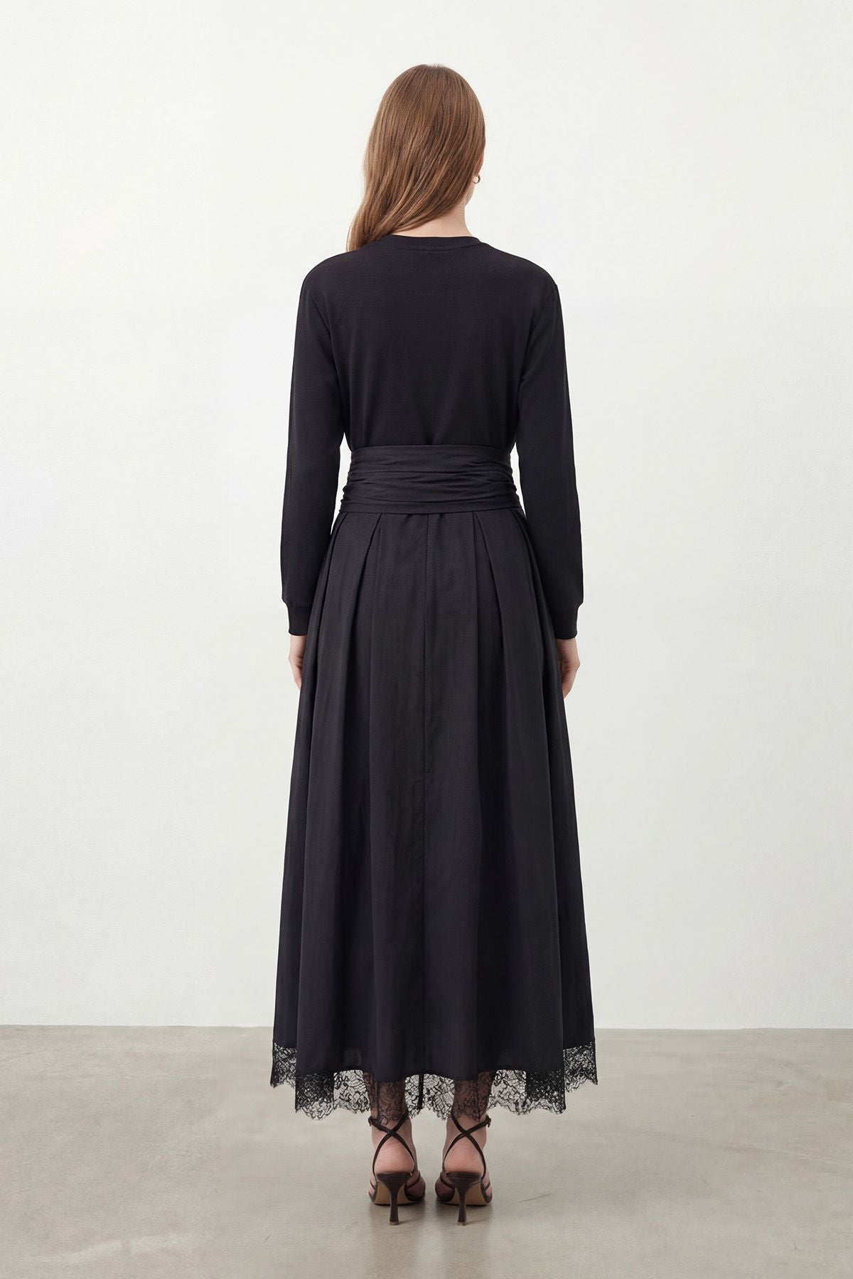 Women's Lace Detailed Maxi Modest Dress