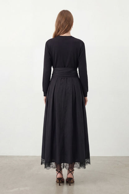 Women's Lace Detailed Maxi Modest Dress