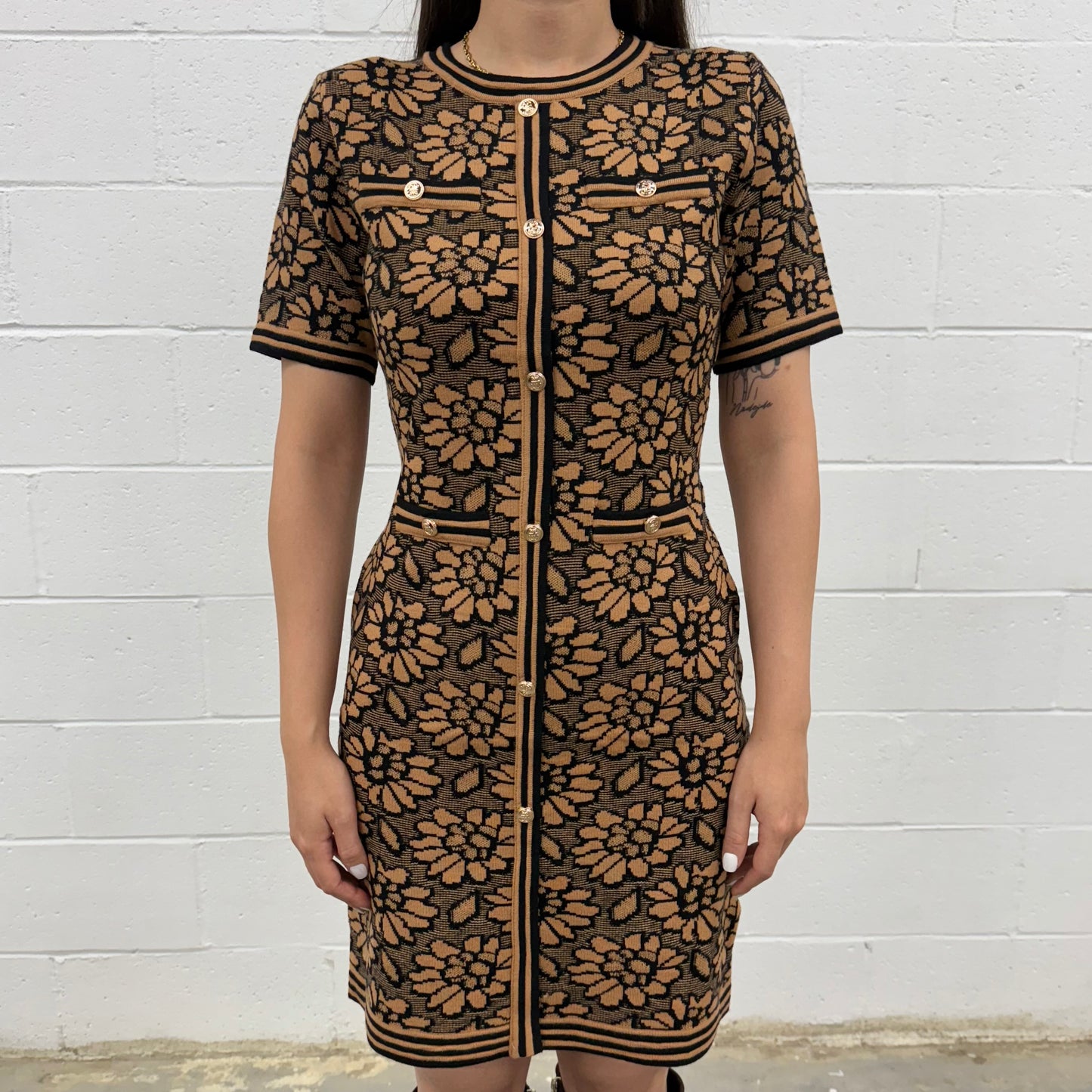 Knit Dress Short Sleeve V5855