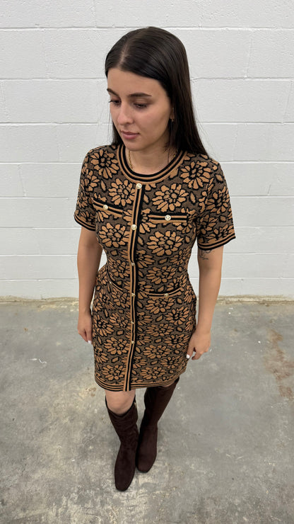 Knit Dress Short Sleeve V5855