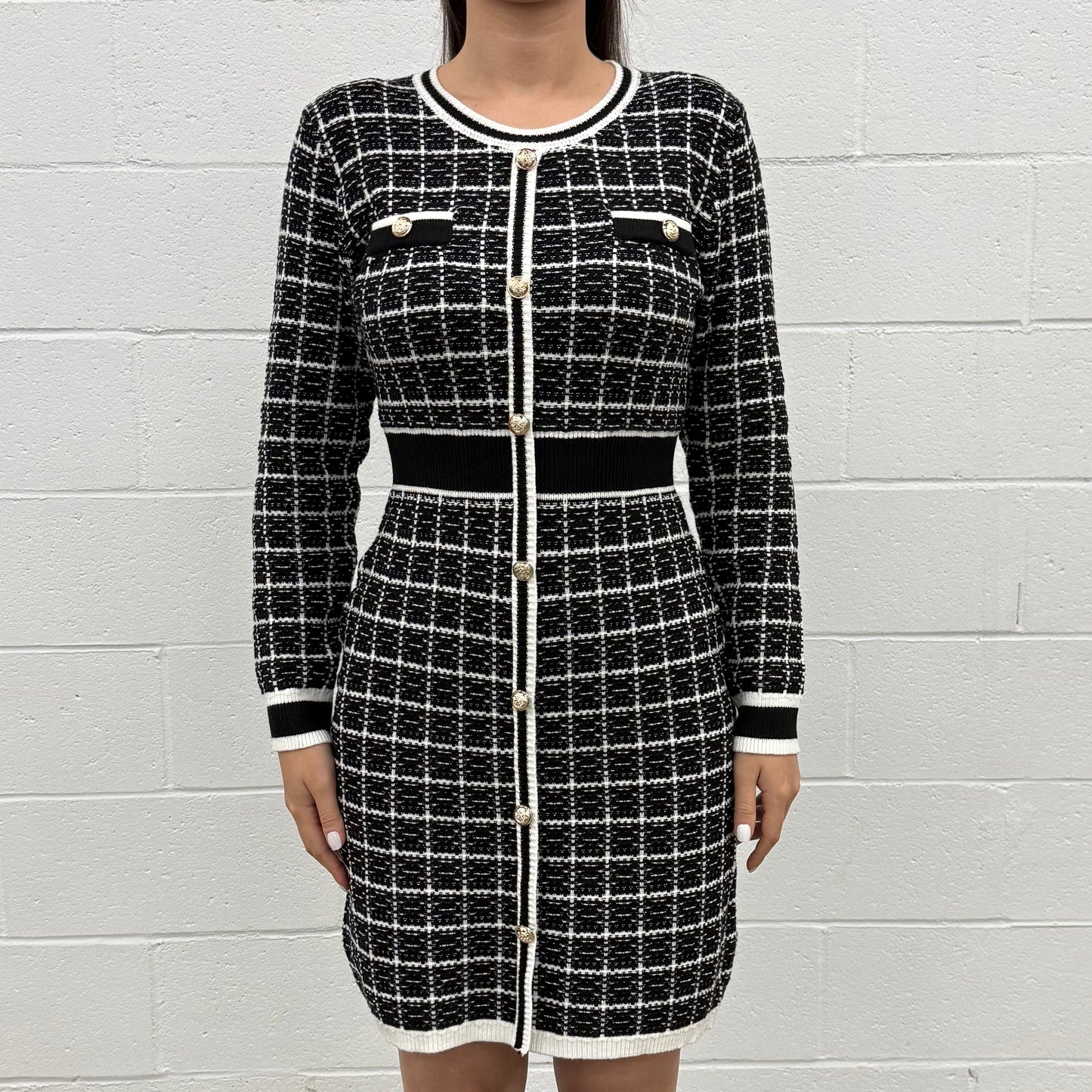 Knit Dress Long Sleeve V5859