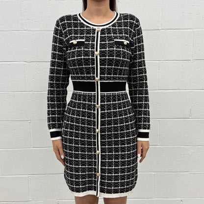 Knit Dress Long Sleeve V5859