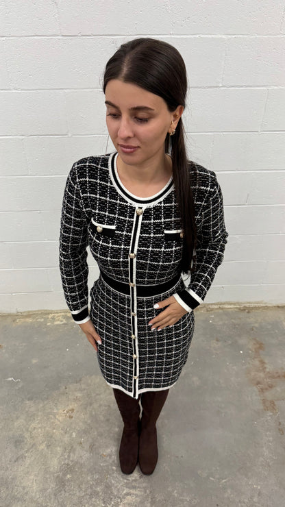 Knit Dress Long Sleeve V5859