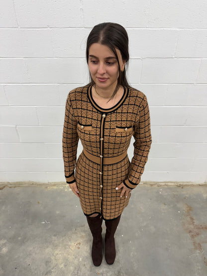 Knit Dress Long Sleeve V5859