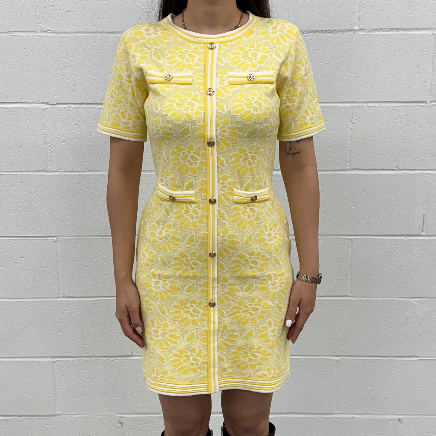 Knit Dress Short Sleeve V5855