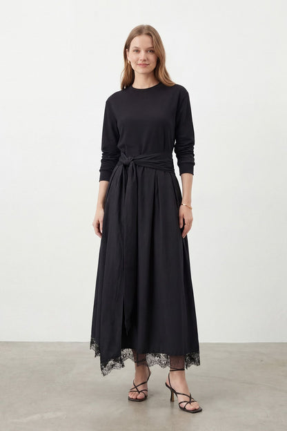 Women's Lace Detailed Maxi Modest Dress