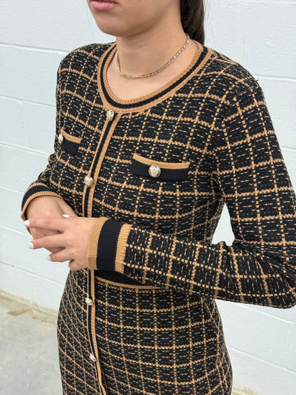 Knit Dress Long Sleeve V5859