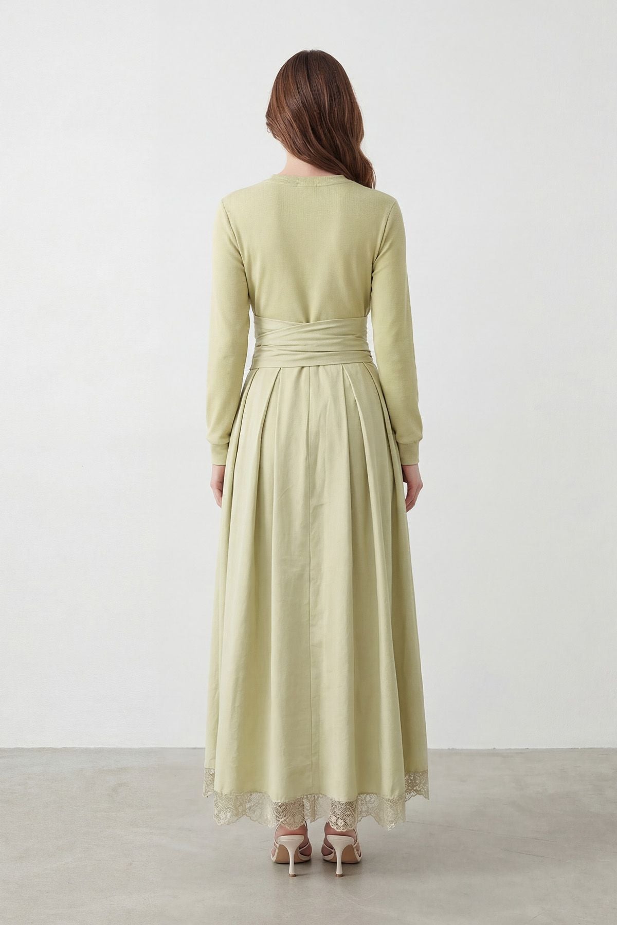Women's Lace Detailed Maxi Modest Dress