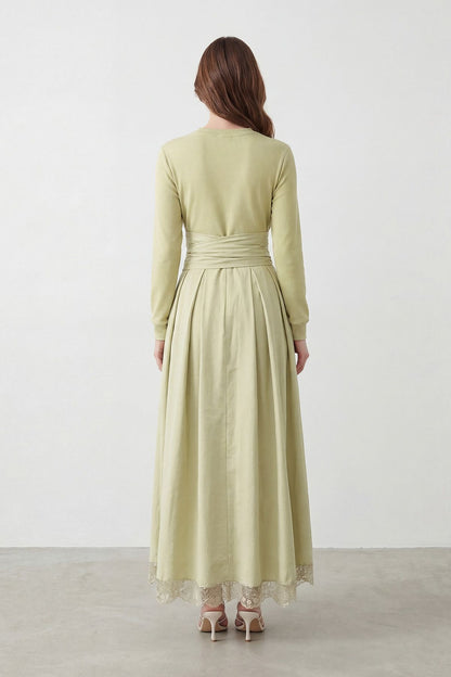 Women's Lace Detailed Maxi Modest Dress