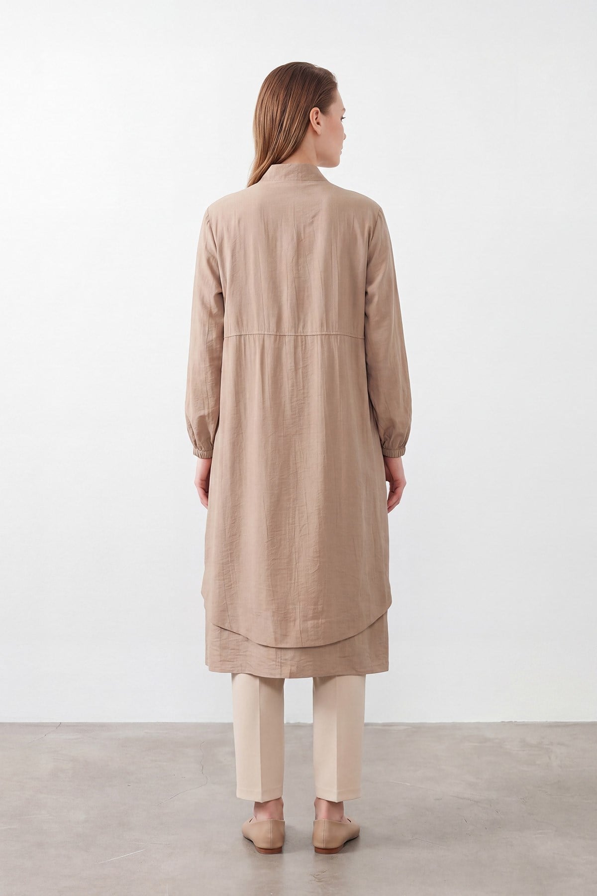 Women's Natural Texture Zippered Cape - Mink