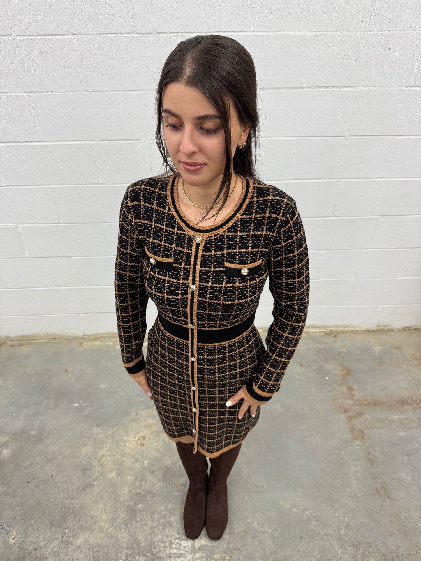 Knit Dress Long Sleeve V5859