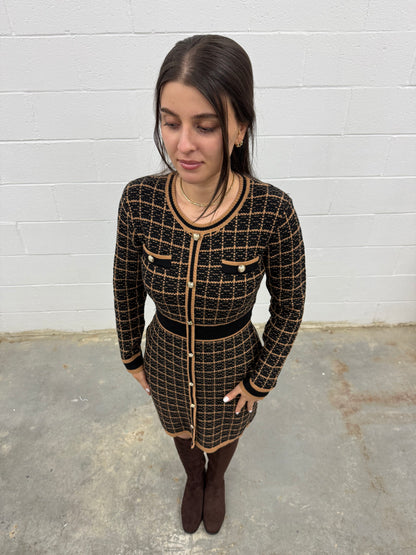 Knit Dress Long Sleeve V5859