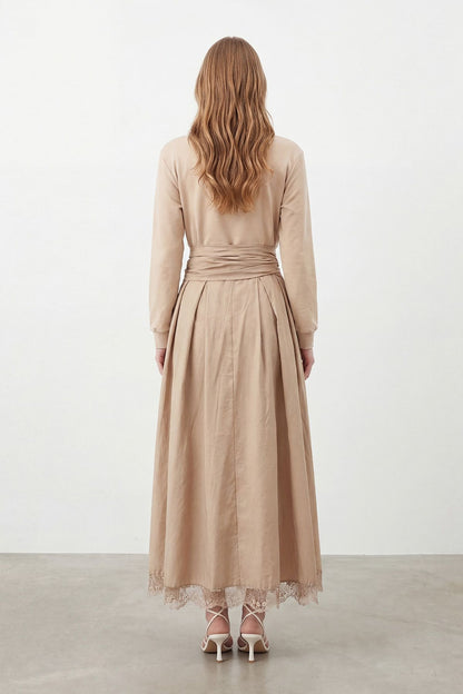 Women's Lace Detailed Maxi Modest Dress