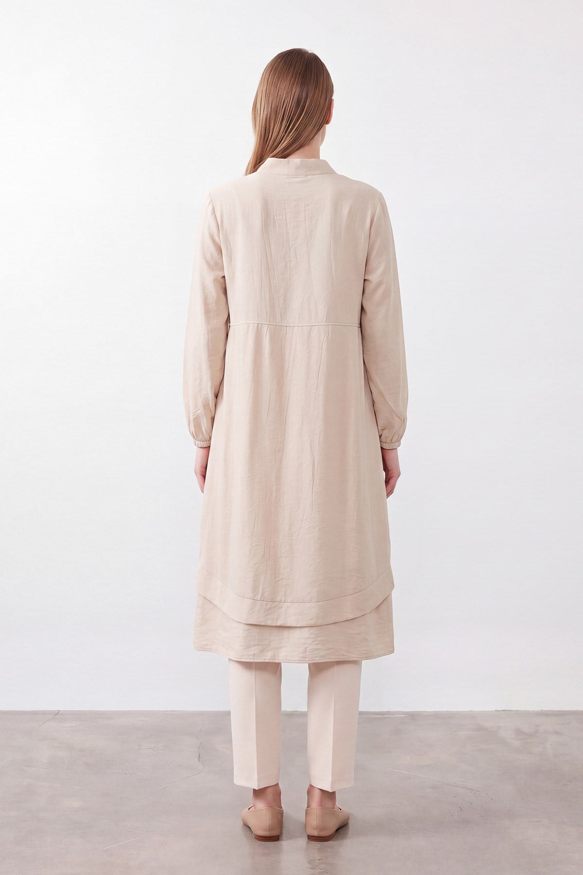 Women's Natural Texture Zippered Cape - Beige