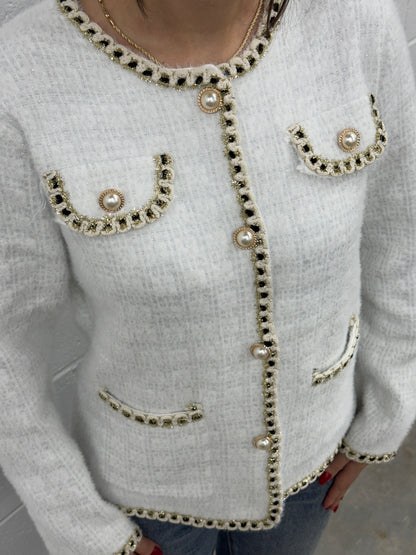 V1530 Pearl Knit Cardigan