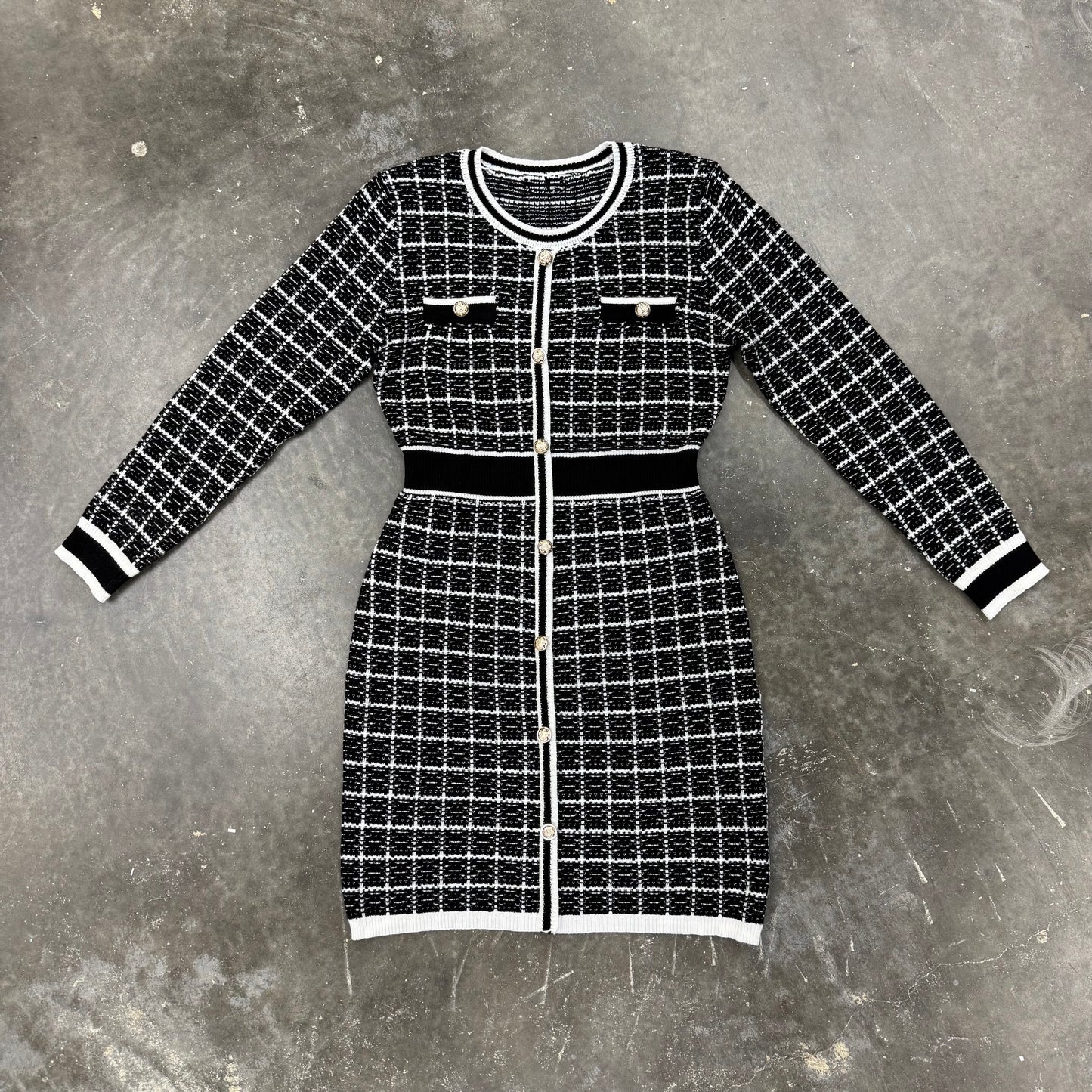 Knit Dress Long Sleeve V5859