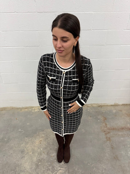 Knit Dress Long Sleeve V5859