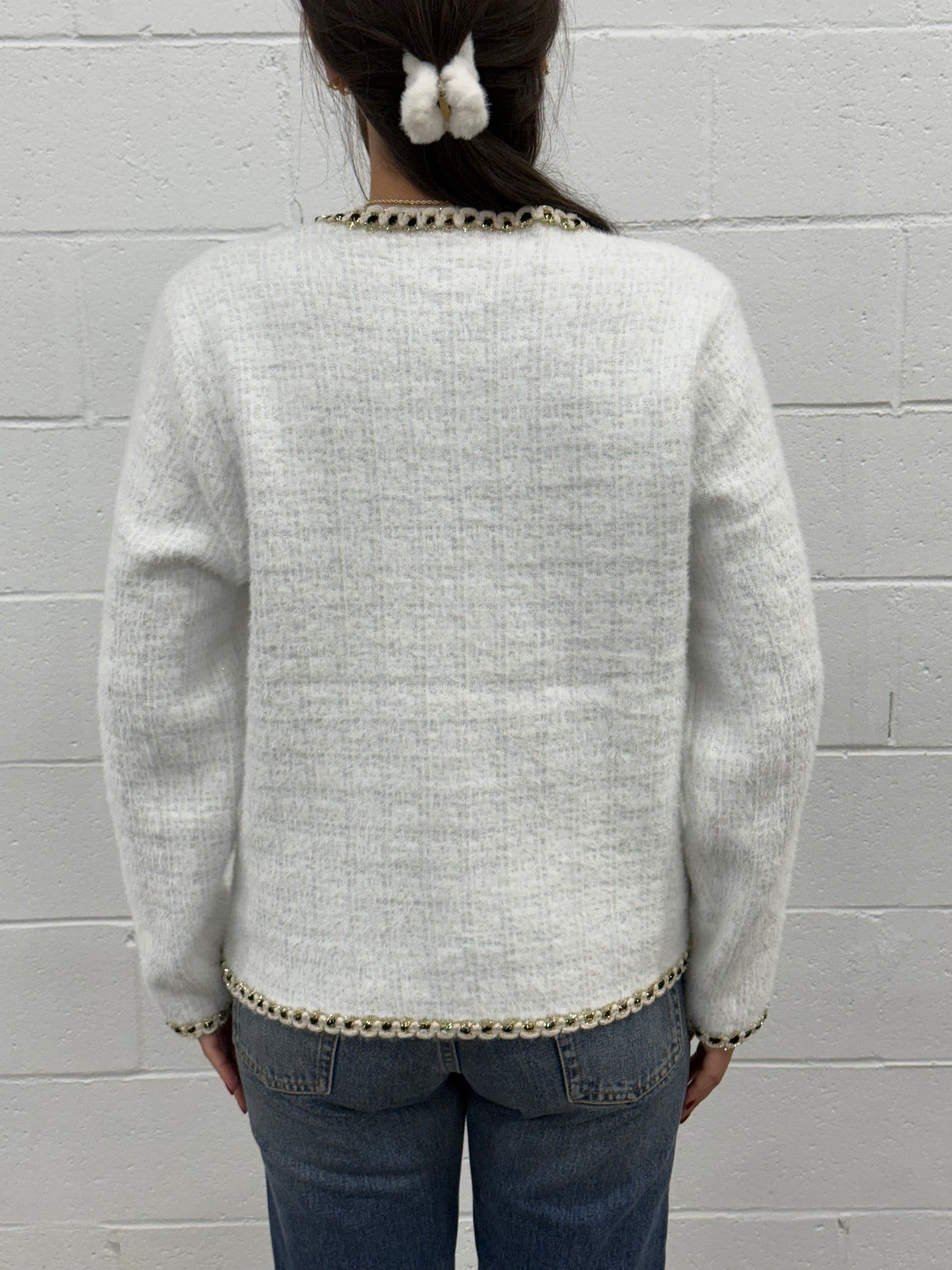 V1530 Pearl Knit Cardigan