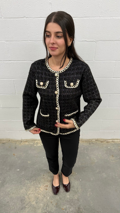 V1530 Pearl Knit Cardigan