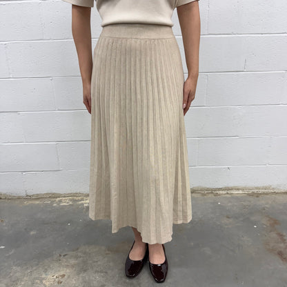 Women's Knit Midi Skirt Pleated Modest Skirt - One Size