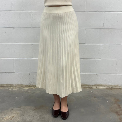 Women's Knit Midi Skirt Pleated Modest Skirt - One Size