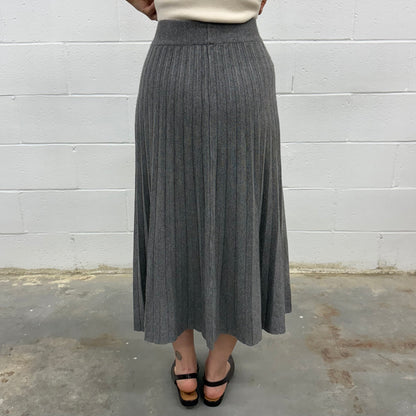 Women's Knit Midi Skirt Pleated Modest Skirt - One Size