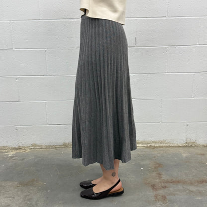 Women's Knit Midi Skirt Pleated Modest Skirt - One Size