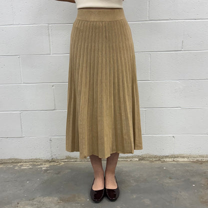 Women's Knit Midi Skirt Pleated Modest Skirt - One Size