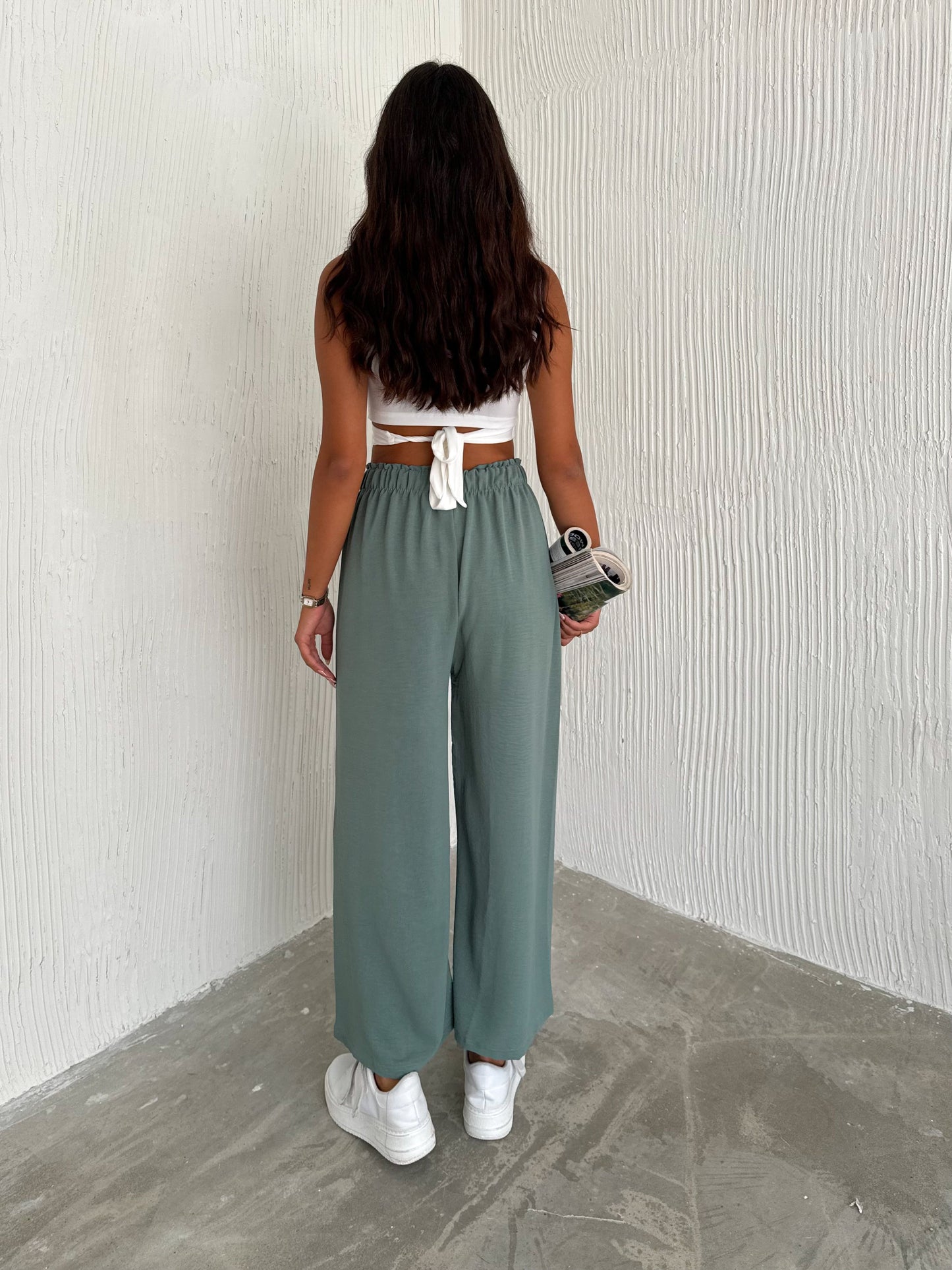 Solid Color Palazzo Pant Aerobin