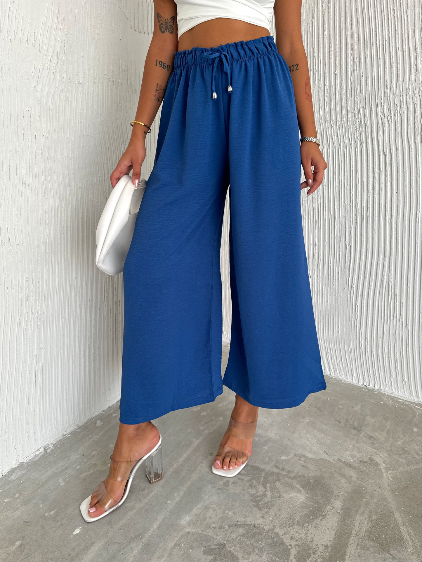 Solid Color Palazzo Pant Aerobin