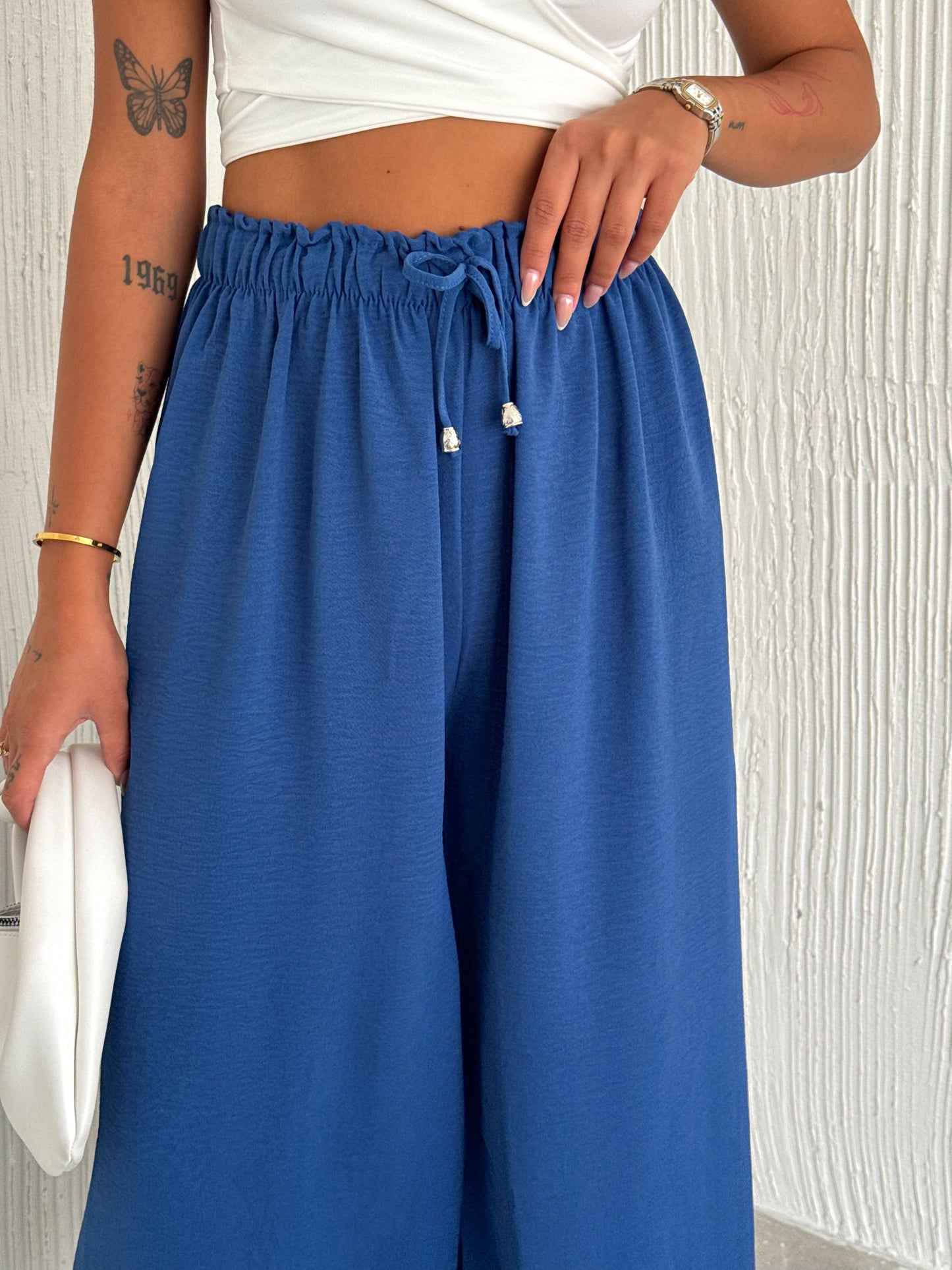 Solid Color Palazzo Pant Aerobin