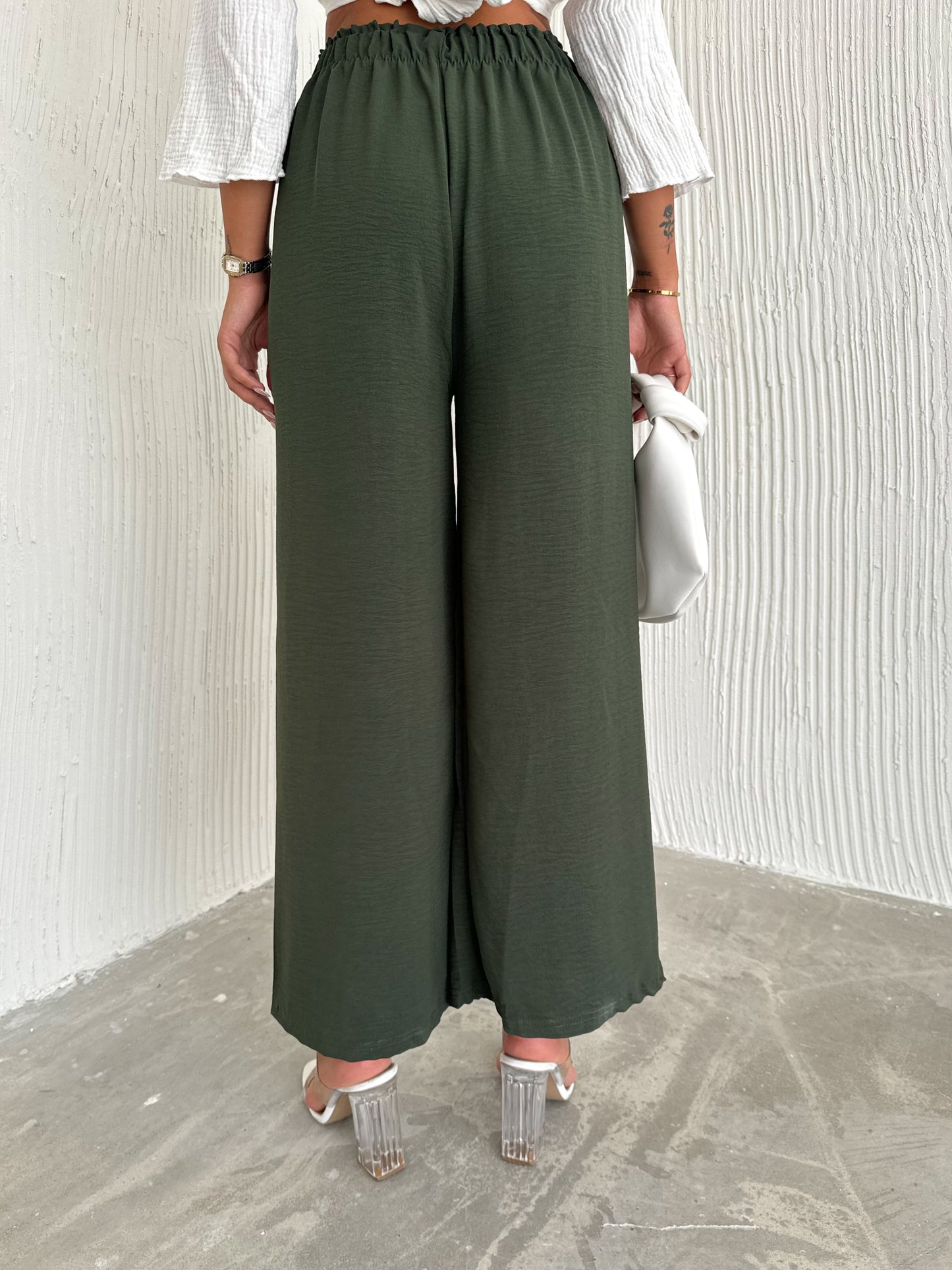 Solid Color Palazzo Pant Aerobin