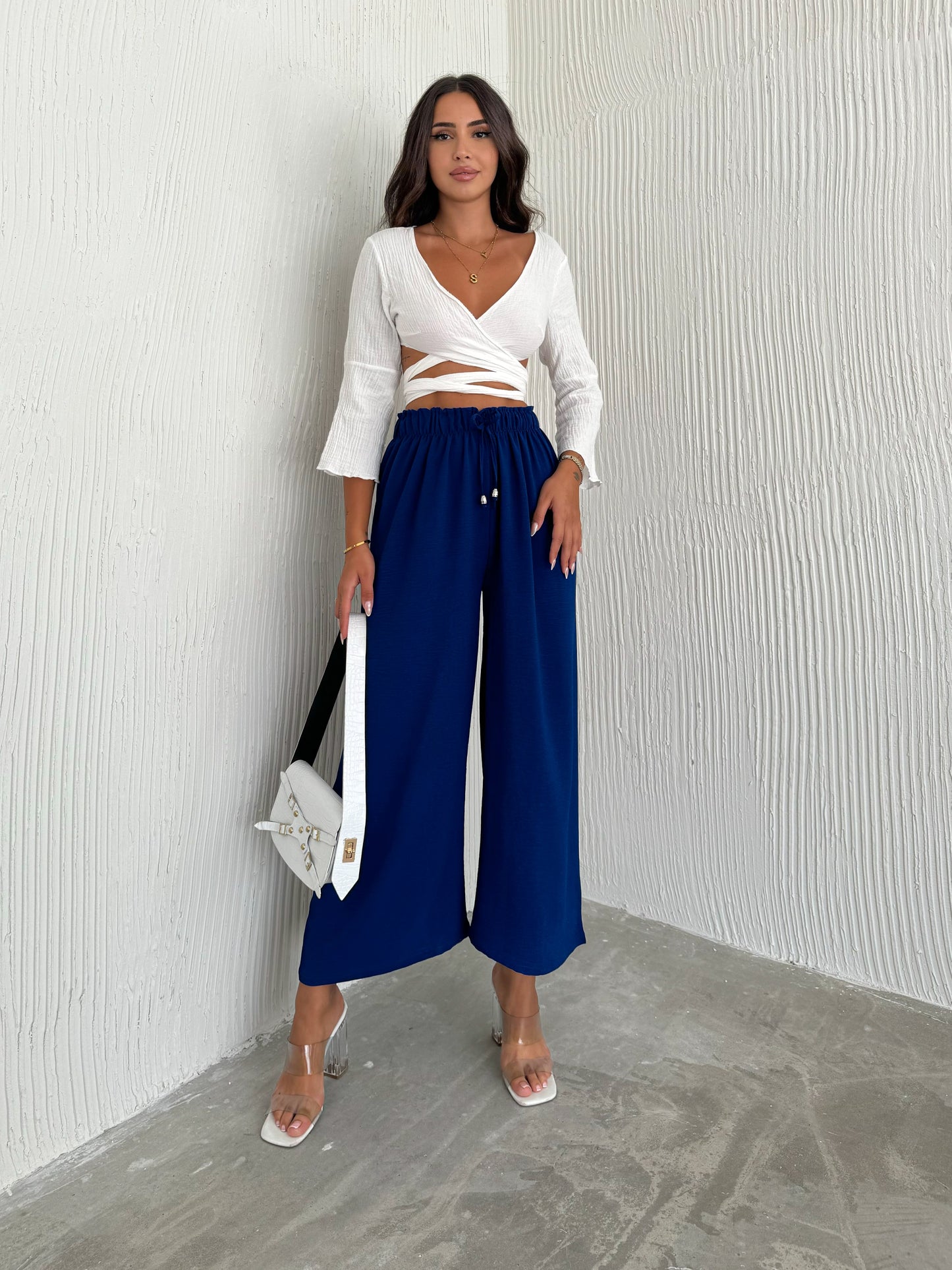 Solid Color Palazzo Pant Aerobin