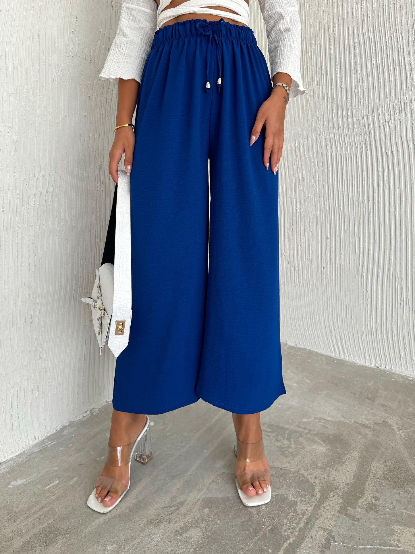 Solid Color Palazzo Pant Aerobin